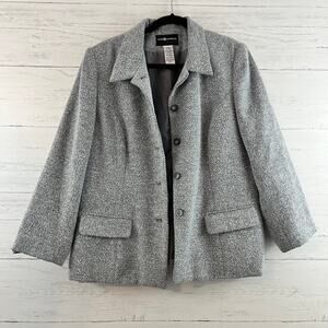 Sag Harbor Gray Long Sleeve Button Front Sport Coat Size 14P